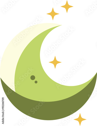 Ramadan Eid Fitr Adha Islamic Illustration Moon Icon Crescent and Star
