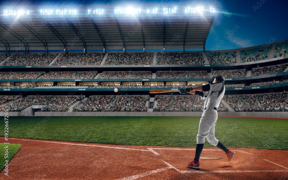 Naklejka premium Professional baseball player. Baseball game.