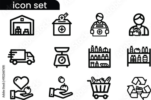 E commerce and logistics icon set
