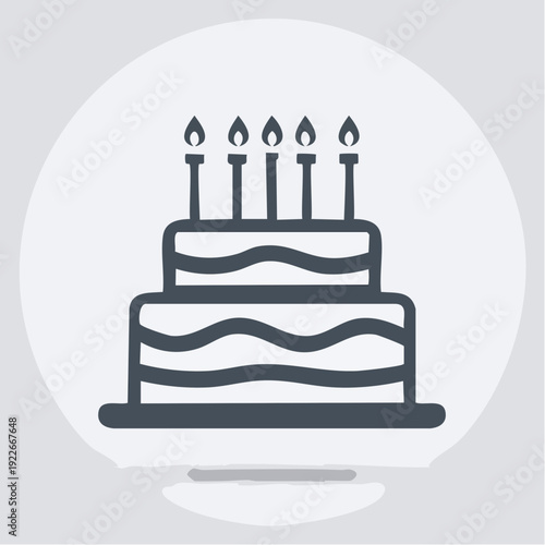 バースデーケーキのアイコン お祝いイメージ