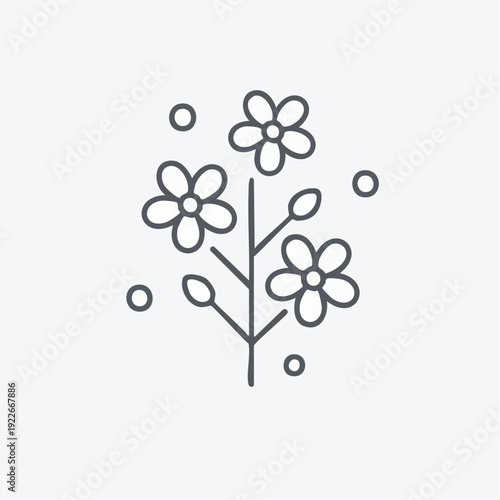 花の枝アイコン フラワー装飾