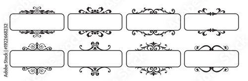 Set of decorative florish frames