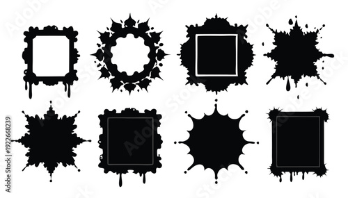 black splashes grunge with frame dirty artistic design
