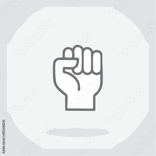 拳のアイコン 団結・強さイメージ