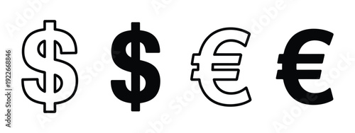 Dollar euro currency icon vector illustration showing USD and EUR symbols