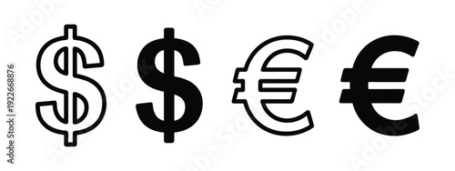 Dollar euro currency icon vector illustration showing USD and EUR symbols