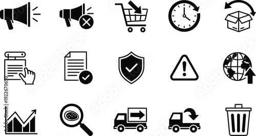 Collection of various business and e commerce icons