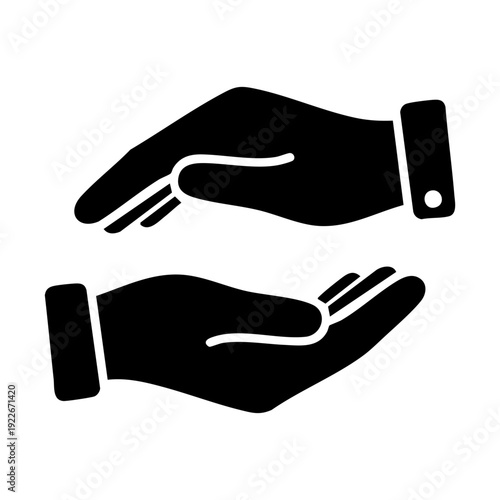 two helping hands symbolizing charity and support