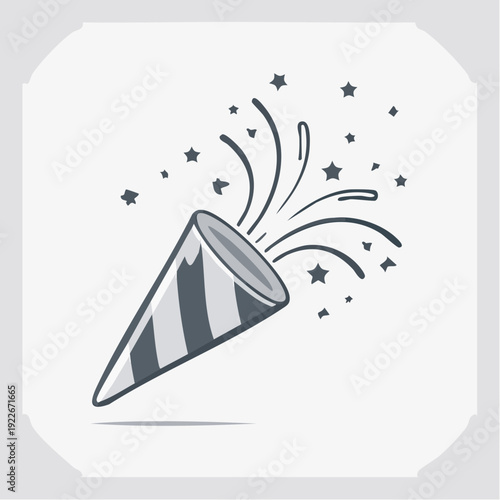 パーティークラッカーのアイコン お祝いイメージ