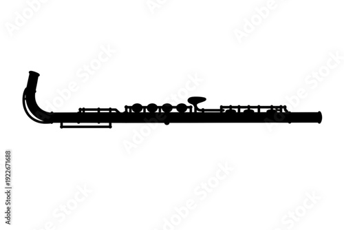 Elegant Silhouette: A graceful black silhouette of a musical instrument, evoking the allure of melodies and classical performance.