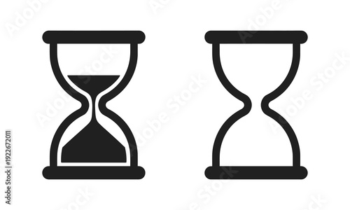 Hourglass vector illustration sand timer icon symbol, classic time measurement design