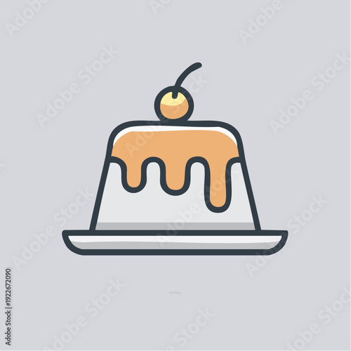 プリンのアイコン スイーツイメージ