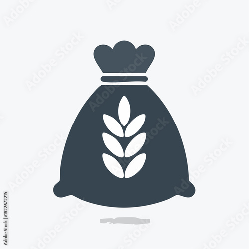 穀物袋のアイコン 農業・食品原料イメージ