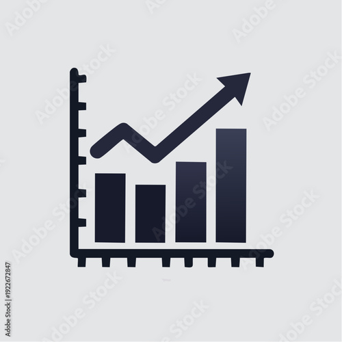 成長グラフのアイコン 売上アップイメージ