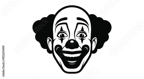 Creepy clown face illustration