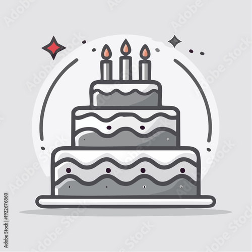 誕生日ケーキのアイコン お祝いイメージ