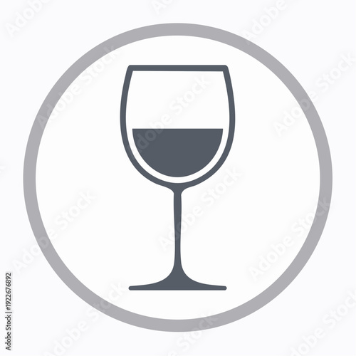ワイングラスのシンプルアイコン ドリンクイメージ