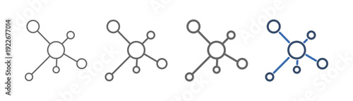 
outline icon set molecule with molecular design