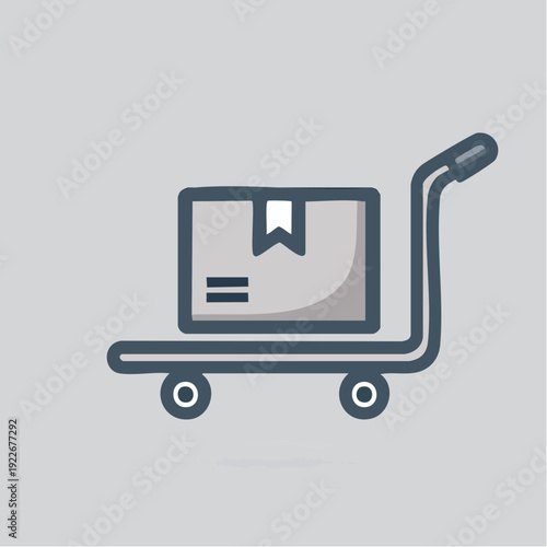 配送用カートと荷物のアイコン 物流イメージ