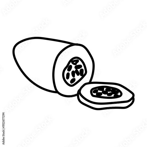 Hand Drawn Cucumber Icon Vector Fresh Vegetable Illustration on White Background