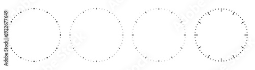 Blank clock face template, analog clock with hour and minute marks