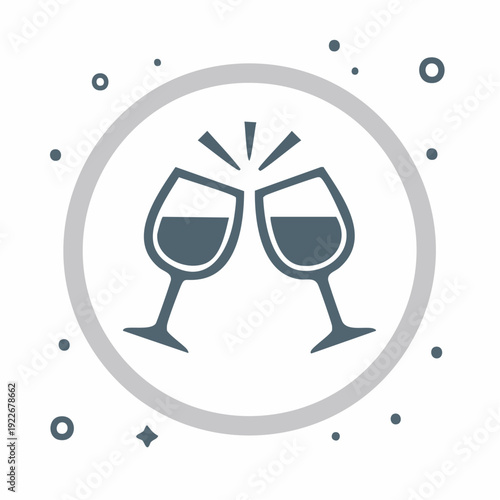 乾杯するワイングラスのアイコン パーティーイメージ