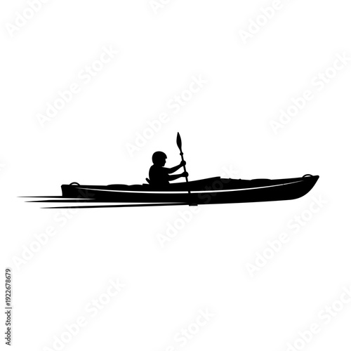 Two small boats and a rowing kayak glide across a calm lake at sunset, creating a serene nature landscape with silhouettes of people fishing in the golden reflection of the sea