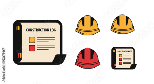 Construction Log soft tone color vector