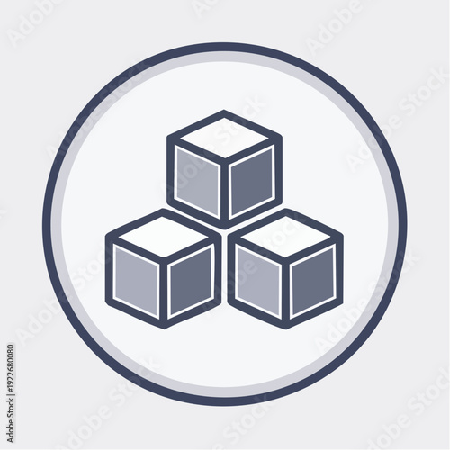 積み上げられたダンボール箱 物流管理アイコン