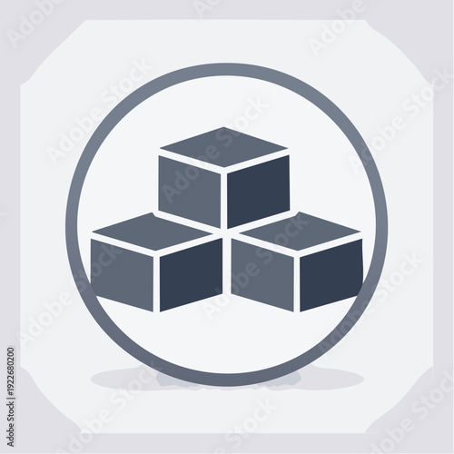 積み上げられたダンボール箱 物流管理アイコン