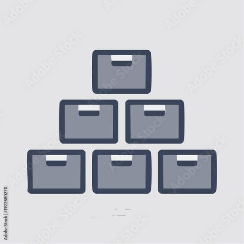 積み上げられたダンボール箱 物流管理アイコン