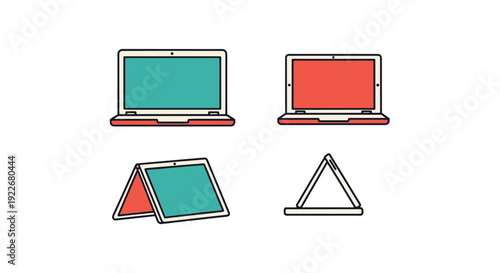Convertible Laptop minimal abstract style vector