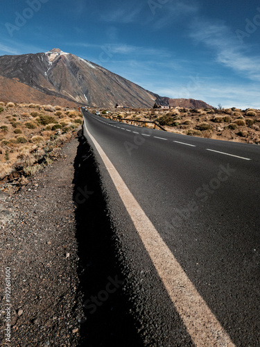 Road leading toward Mount Teide volcano, Tenerife