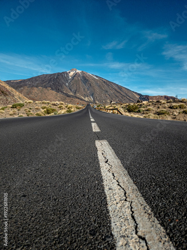 Road leading toward Mount Teide volcano, Tenerife