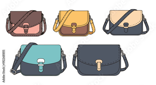 Crossbody Bag Line abstract smooth color vector