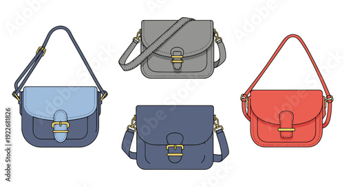 Crossbody Bag Line minimal abstract design illustration