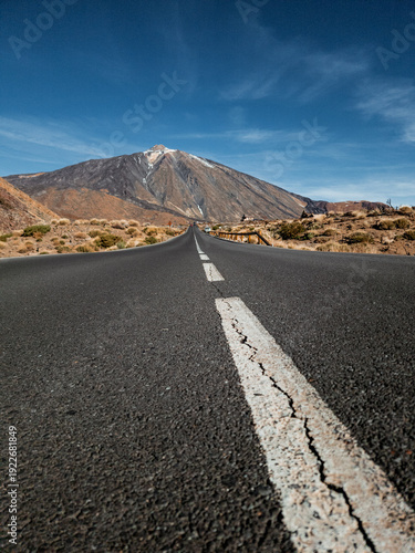 Road leading toward Mount Teide volcano, Tenerife