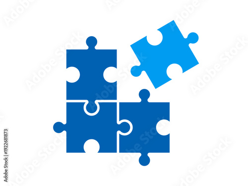 Puzzle pieces set, template puzzle jigsaw isolated symbol of creation, productivity, synthesis