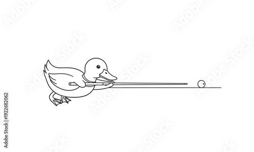 Duck Playing Tug of War with Ball.