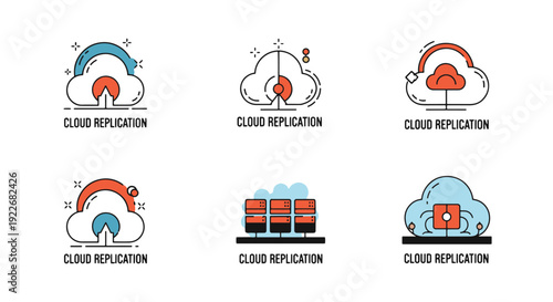 Cloud Replication clean modern tone vector