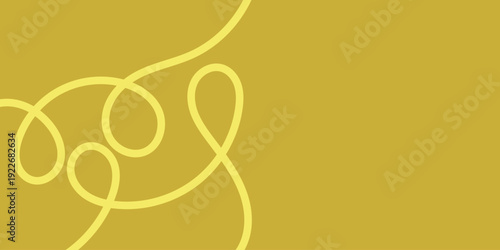 A minimalist digital artwork featuring a yellow squiggly line on a mustard background