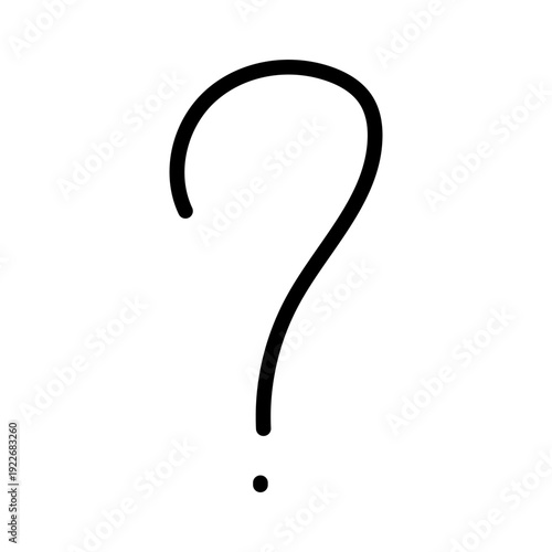 Question Mark Hand Drawn Icon Vector Illustration, FAQ Symbol Sketch Isolated on White Background