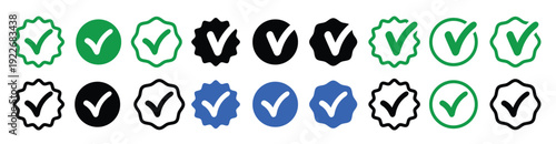 Checkmark icon collection. Checked check box sign.Vector illustration