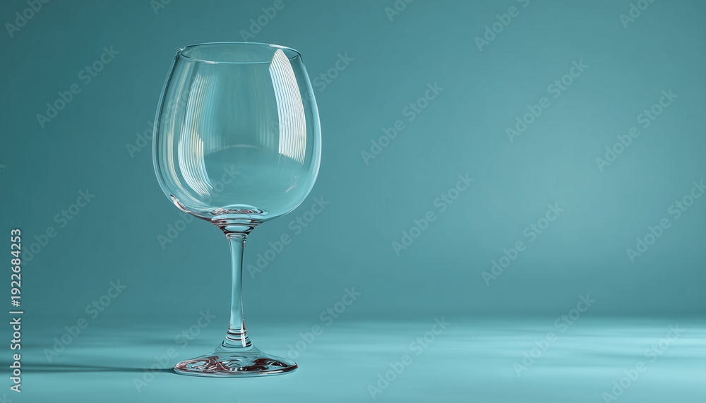 Fototapeta premium Graceful Empty Glass Against Simple Background: The Beauty Of Minimalism Captured In Still Life Photography