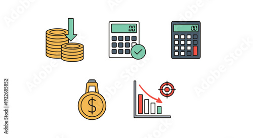 Debt Payoff Line art modern smooth style vector