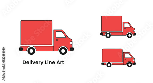 Delivery Van Line abstract digital color vector