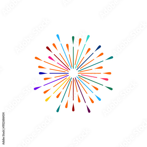 Celebration fireworks vecto. pyrotechnic explosion, festive burst symbols for New Year party. burst party. design with editable stroke.