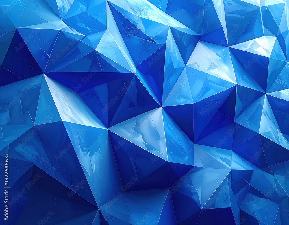 Obraz premium Abstract Blue Geometric Background with Sharp Facets and Angles