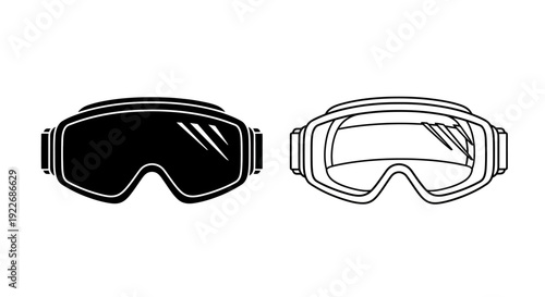 Black and white protective eyewear design for safety goggles Vector