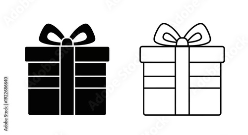 Black and white gift boxes with ribbons, minimalist gift boxes, modern gift wrapping Vector